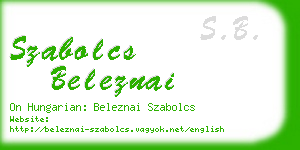 szabolcs beleznai business card